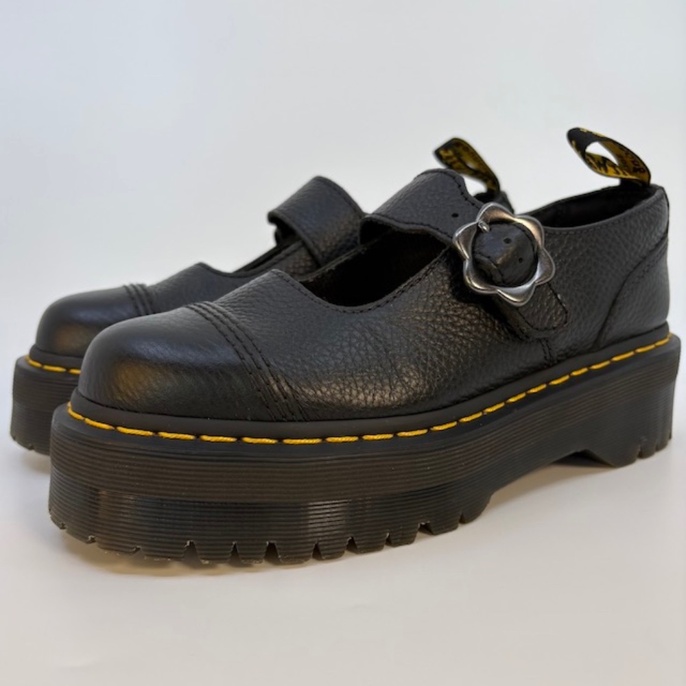 Dr. Martens Addina Flower Buckle Platform Mary Janes - Women’s Size 8